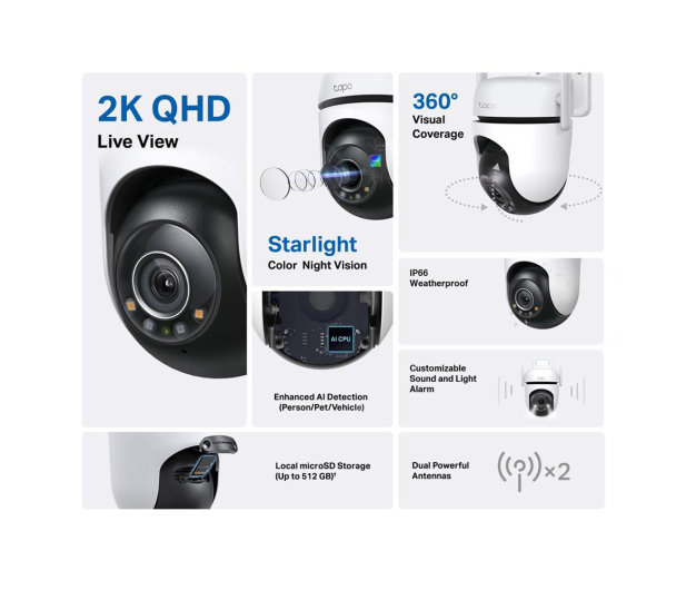 TP-Link Tapo C520WS SI Zewnętrzna, obrotowa kamera WiFi - 1192350 - zdjęcie 4